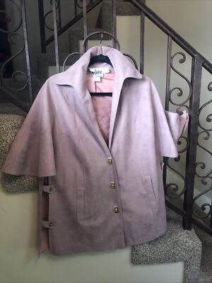 70’s Vintage Womens Marjone Cape Jacket Faux Suede Blush Size Medium