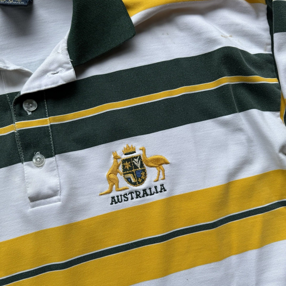 Vintage Australian Grown Men M Rugby Polo Shirt Made In
