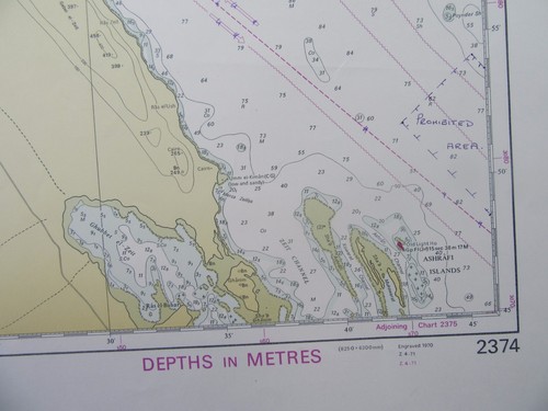 1971 GULF of SUEZ - RED SEA North Africa Navigation Sea MAP CHART 28" x 41" C47 - Picture 7 of 10