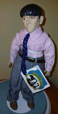 1988 The Three Stooges Moe Doll Pink Shirt Gray Pants Vinyl Figure