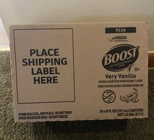 Nestle Boost PLUS Very Vanilla - Sealed Case 24 x 8 Ounce Cartons - 16 DEC 2026
