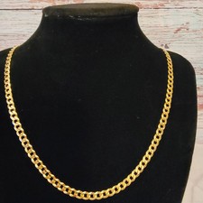 22-inch 5mm flat Cuban link chain 14k gold over 925 sterling silver