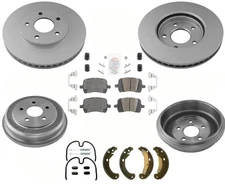 Coated Front Disc Brake Rotors Pads Fits 06-09 Chevrolet HHR w/ rear drum brakes