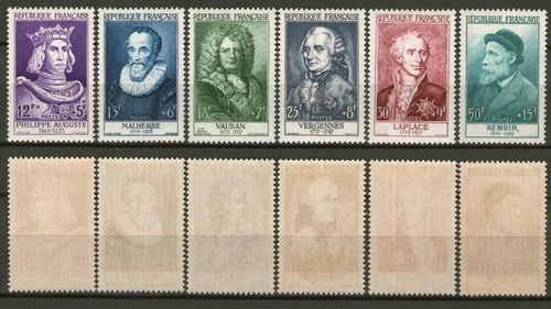 FRANCE - 1955T 1027 to 1032 CELEBRITIES - NEW STAMPS ** MNH