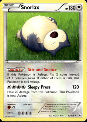 Snorlax XY - Flashfire 80/106 Mitsuhiro Arita