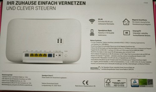 Telekom Speedport Smart 2 WLAN Internet Router Repeater VDSL DECT VPN Magenta - 第 6/7 張圖片