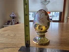 Fenton Art Glass Pedestal Egg Featuring A Hand-painted Floral Design