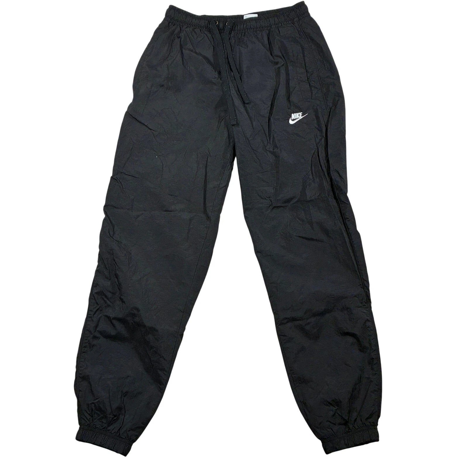 Vintage Nike Pants Medium Black Nylon Windbreaker Jogger Track Athletic Train