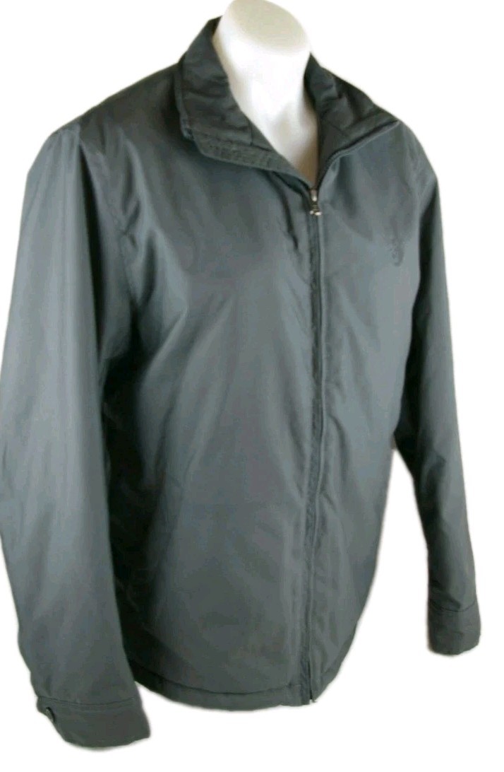Chaps Solid Gray Full Zip Fleece Lined Jacket Men… - image 10