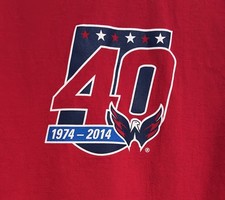 40TH ANNIVERSARY 1974-2014 WASHINGTON CAPITALS RED HANES (ADULT M) VERIZON