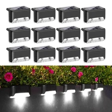 4-12Pcs Solar Deck Light Path Outdoor Garden Patio Pathway Stairs Fence Lamp LED