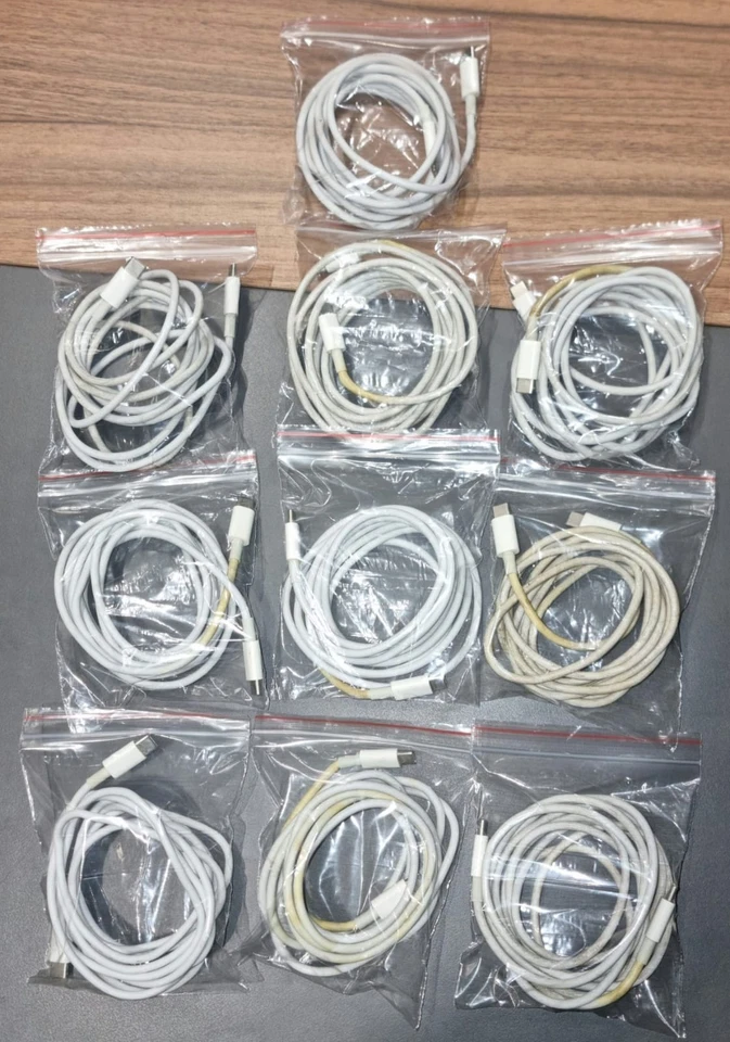 Pack Of 10 apple original type C / usb C charging data cable for macbook 2 Meter - Image 3 of 3