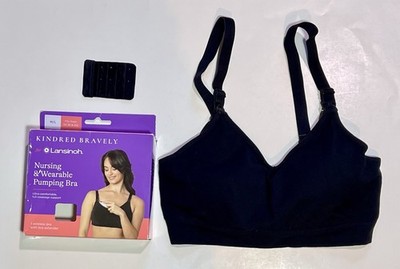 Lansinoh Kindred Bravely Nursing & Wearable Bra For Pumping Black M/L w/extender