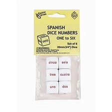 SPANISH NUMBER DICE SET OF 6 PCS