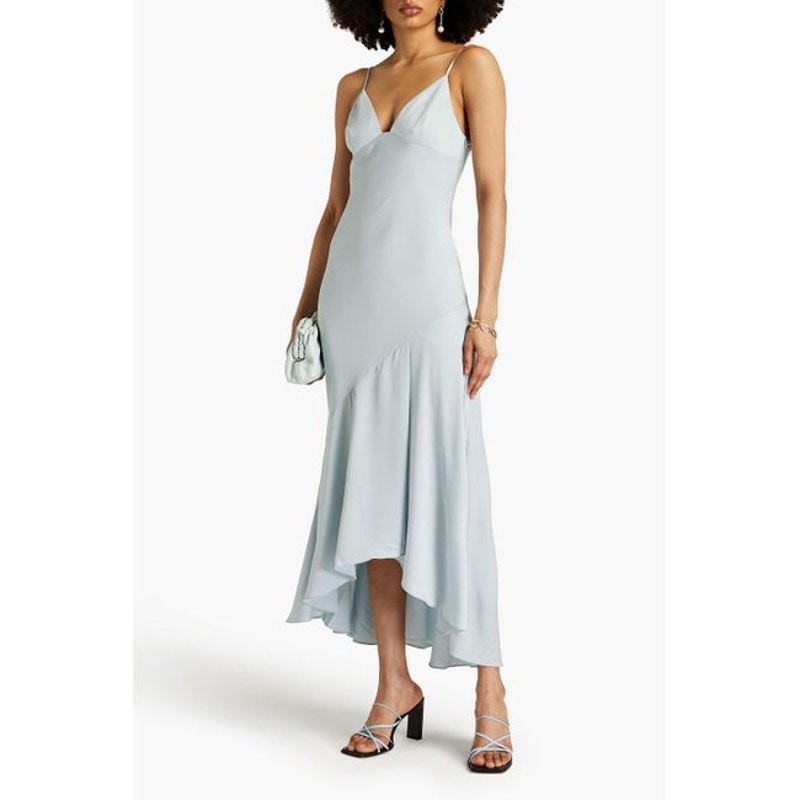 navy blue dress for baby girl Shona Joy - La Lune Asymmetrical Draped Maxi Dress - Blossom main image 0