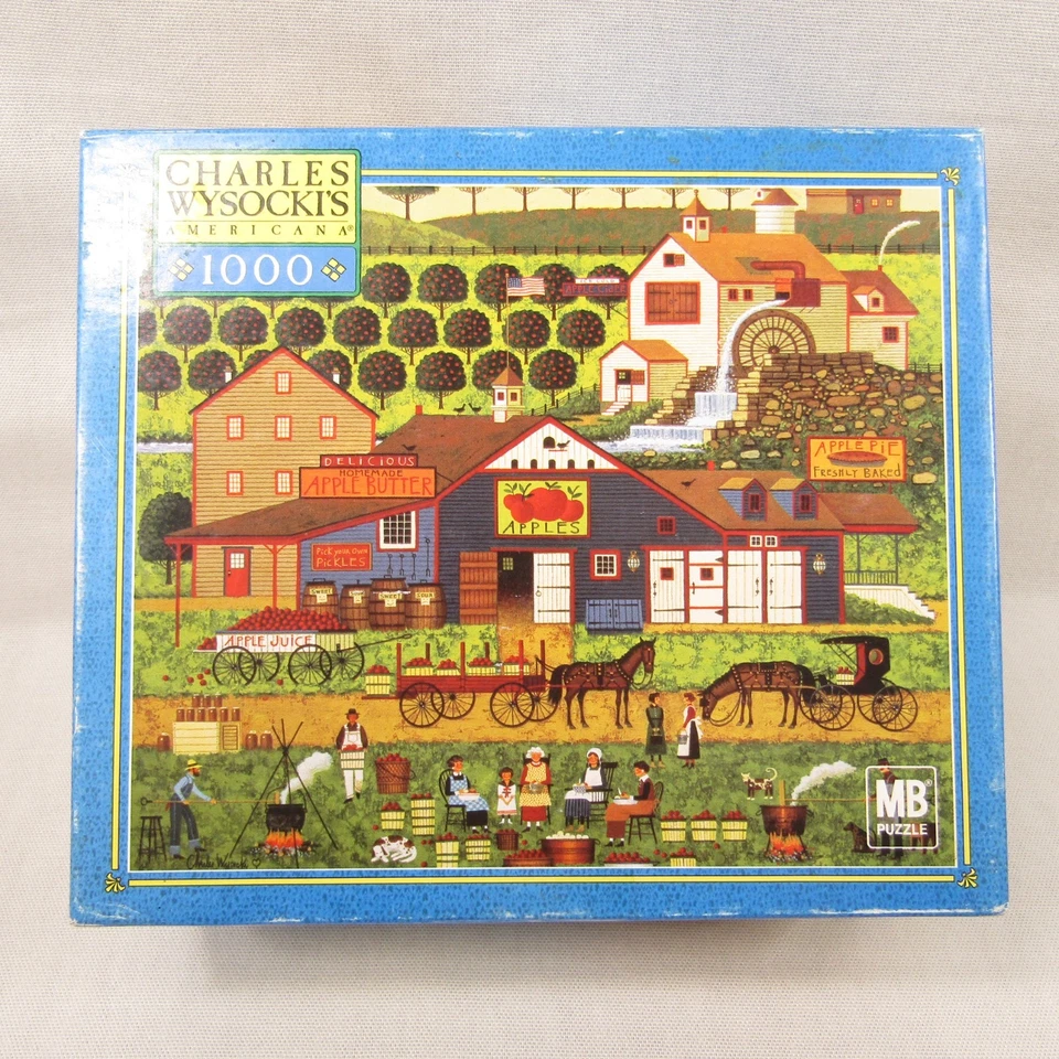 Rompecabezas Charles Wysocki para fabricantes de mantequilla de manzana 1000 piezas COMPLETO Americana Foto 2 de 4