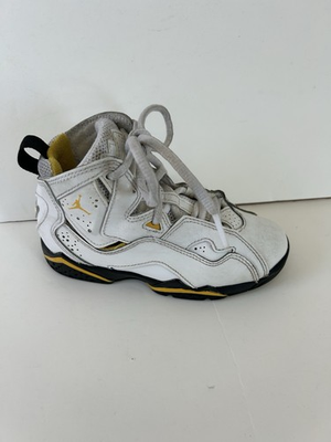 #ad Nike Air Jordan True Flight Shoes Toddler Size 11C White Ochre Black 343796 107 $21.99