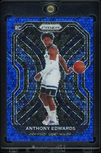 Anthony Edwards 2020-21 Panini Prizm #258 Fast Break Blue Rookie /175
