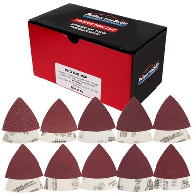 ProductionShop Premium Triangle Mouse Detail Sander 3'' x 3'', Oxide Brown 
