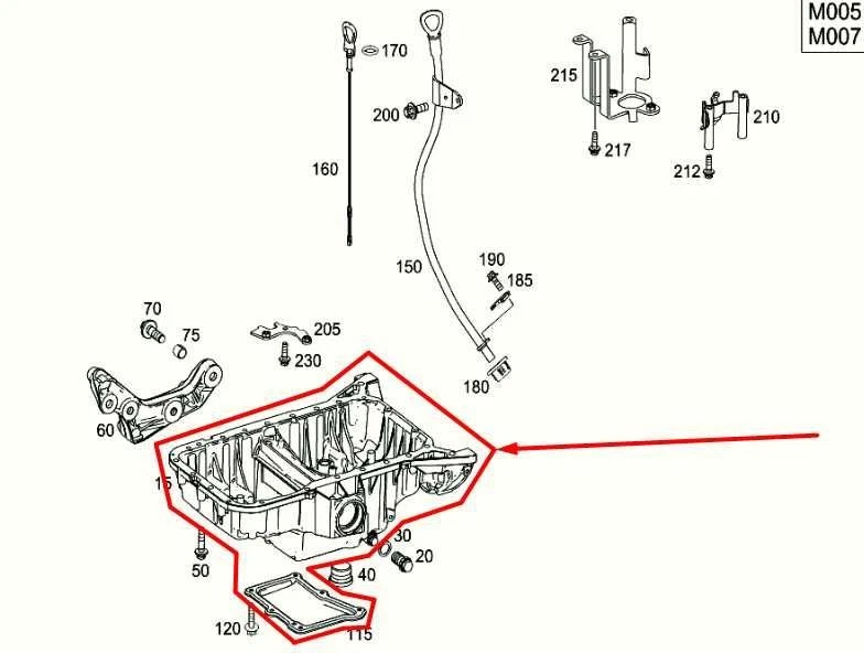 Panela de óleo superior e inferior do motor Mercedes-Benz E350 4Matic 3.5L 2012-16 2760105112 - Imagem 2 de 4