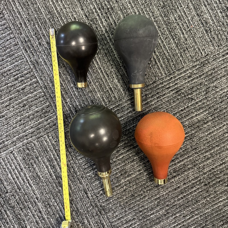 Antique Brass Car Air Horn Bulbs Lot Of 4.  Packard (15), Rubes (11), Etc
