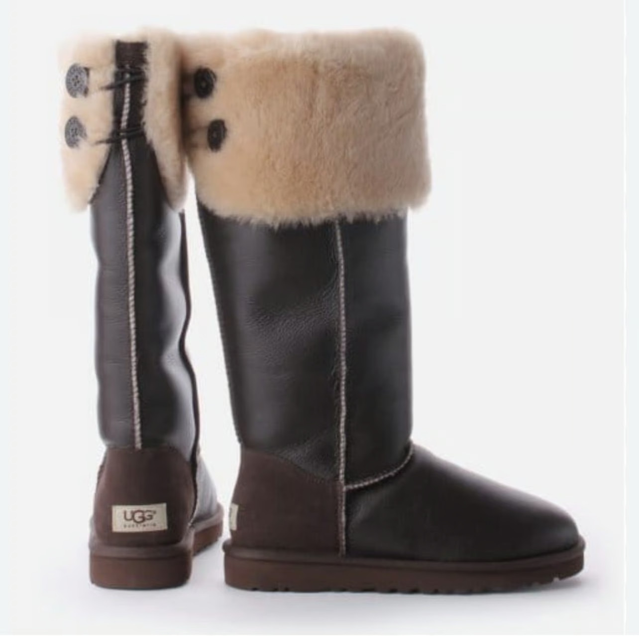 BOTAS UGG® AUSTRALIA BAILEY BOTÓN SOBRE LA RODILLA REINO UNIDO 5,5 EUR 38 EE. UU. 7 RRP £240