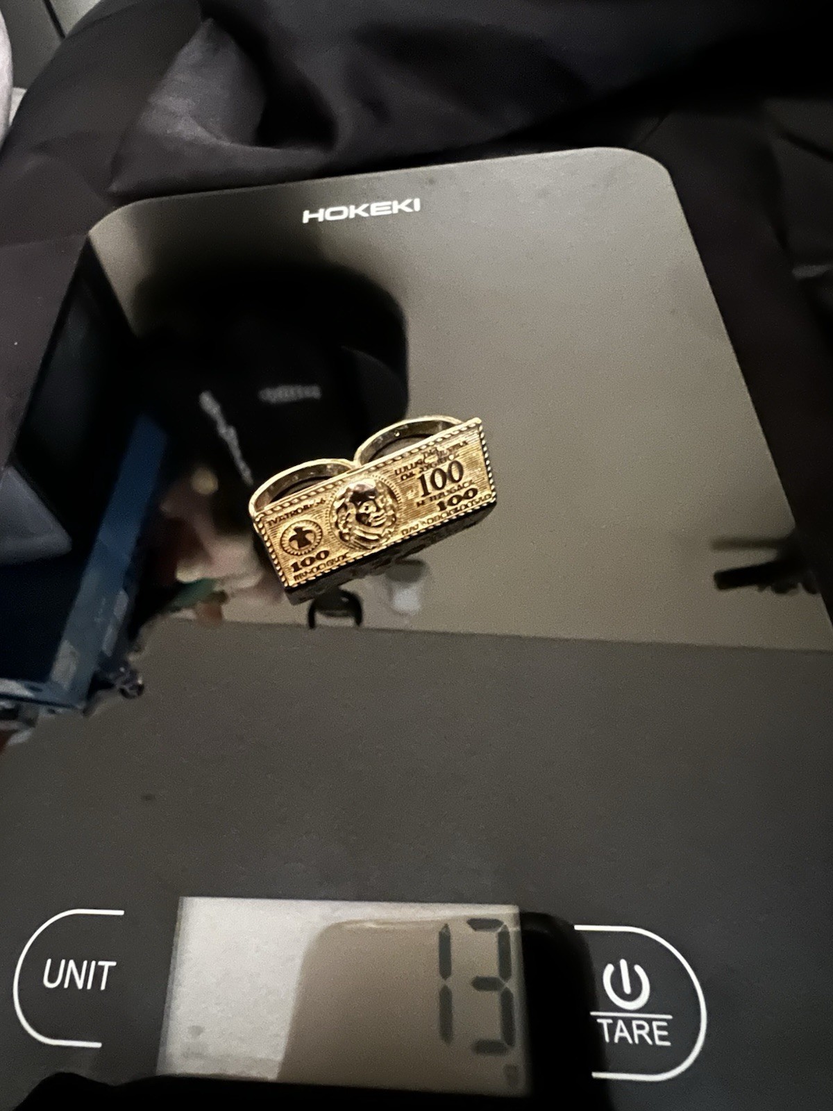 10k Gold Statement Money Rectangular Ring Made in… - image 4