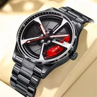 LIGE Men Watch Full Steel Rotating Wheel Wristwatch Fashion Male Business Watch
