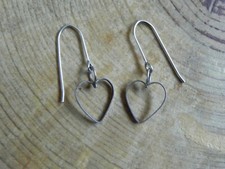 Sterling Silver .925 Open HEART dangle Earrings