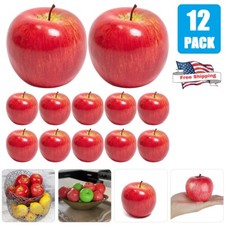 6/12x Artificial Red Apple Plastic Fake Fruit Realistic Party Photo Decorations