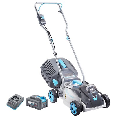 40V 4Ah Cordless Lawn Mower Kit 15 Inch Lightweight Lawn Mower Low Noise