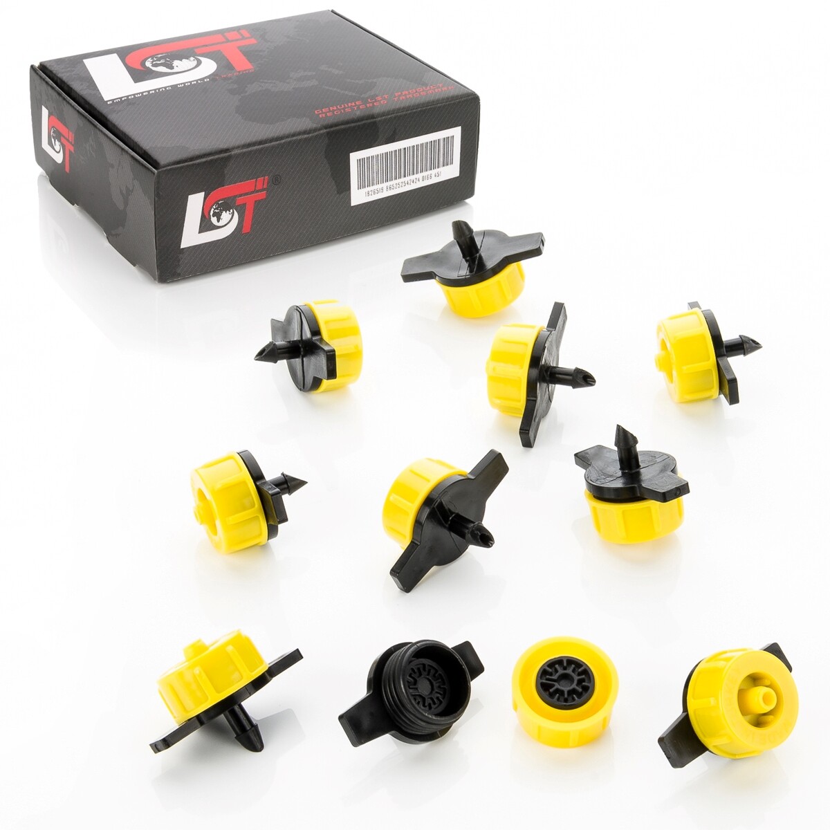 10X Micro Dripper Mini Droppers Garden Irrigation Pressure Regulated Yellow 8L/H