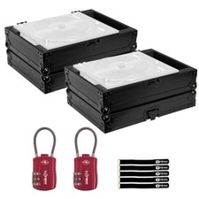 Odyssey FZRANE12BL Black Flight Travel Cases Pair w Locks to fit Rane Twelves