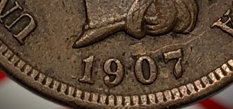 1907 Indian Cent Snow-16 RPD "1" Far Left - Image 2 of 4