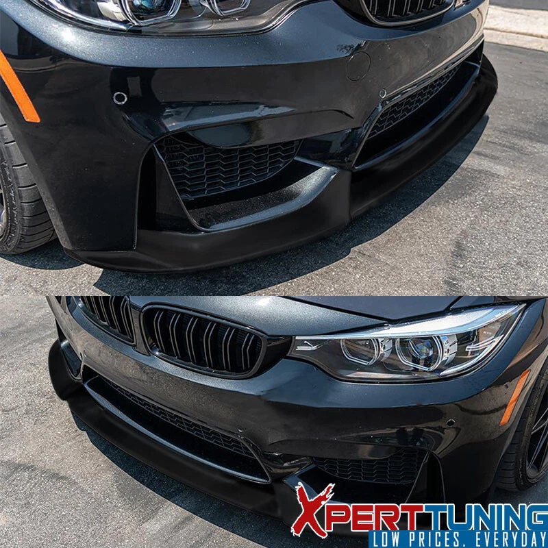 Fits 15-20 BMW F80 M3 F82 F83 M4 VRS Style PU Front Bumper Splitter Lip Spoiler Foto 4 de 4