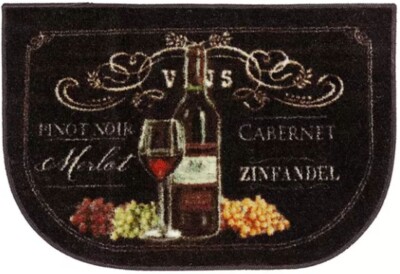 Printed Kitchen Rug (nonskid)(20''x30'')WINE & GRAPES &POST,CHALKBOARD SIGN,MOHAWK