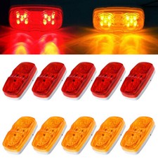 10x Amberred Led Side Marker Lights Indicators Rv Camper Trailer Truck Running