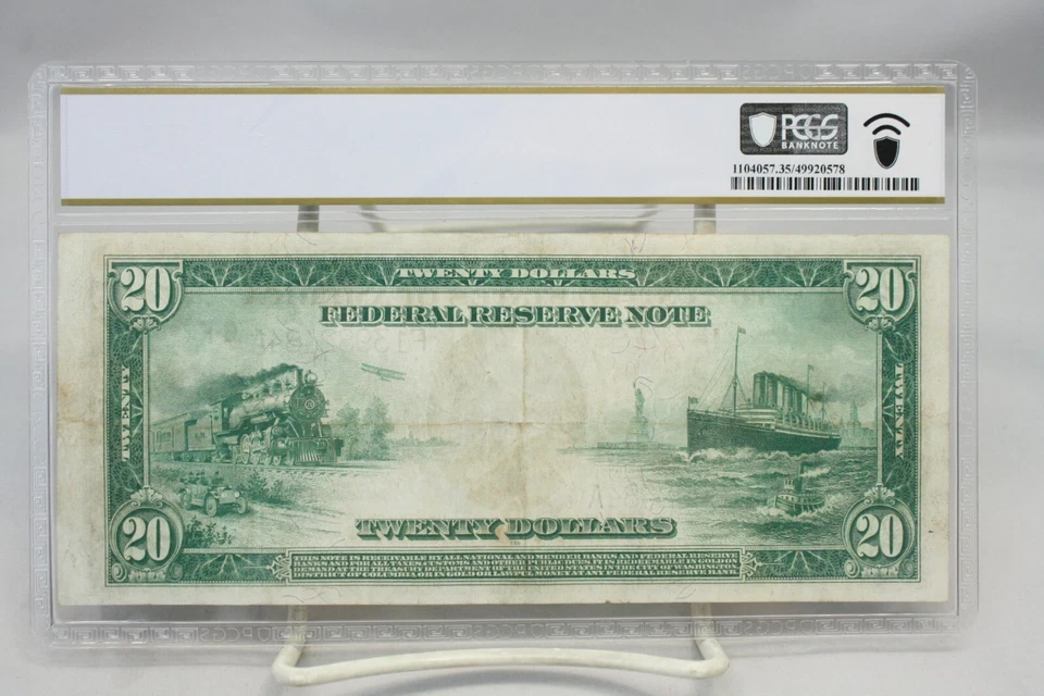 1914 $20 Federal Reserve Note Atlanta Fr.987 PCGS VF35 No Comment #2484 - Image 2 of 2