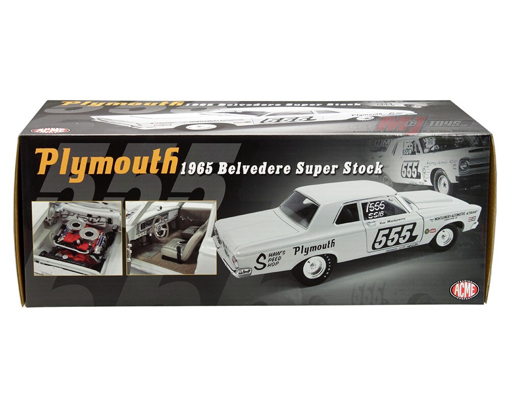 ACME 1965 PLYMOUTH BELVEDERE SUPER 555 TRIPLE NICKEL 1/18 DIECAST