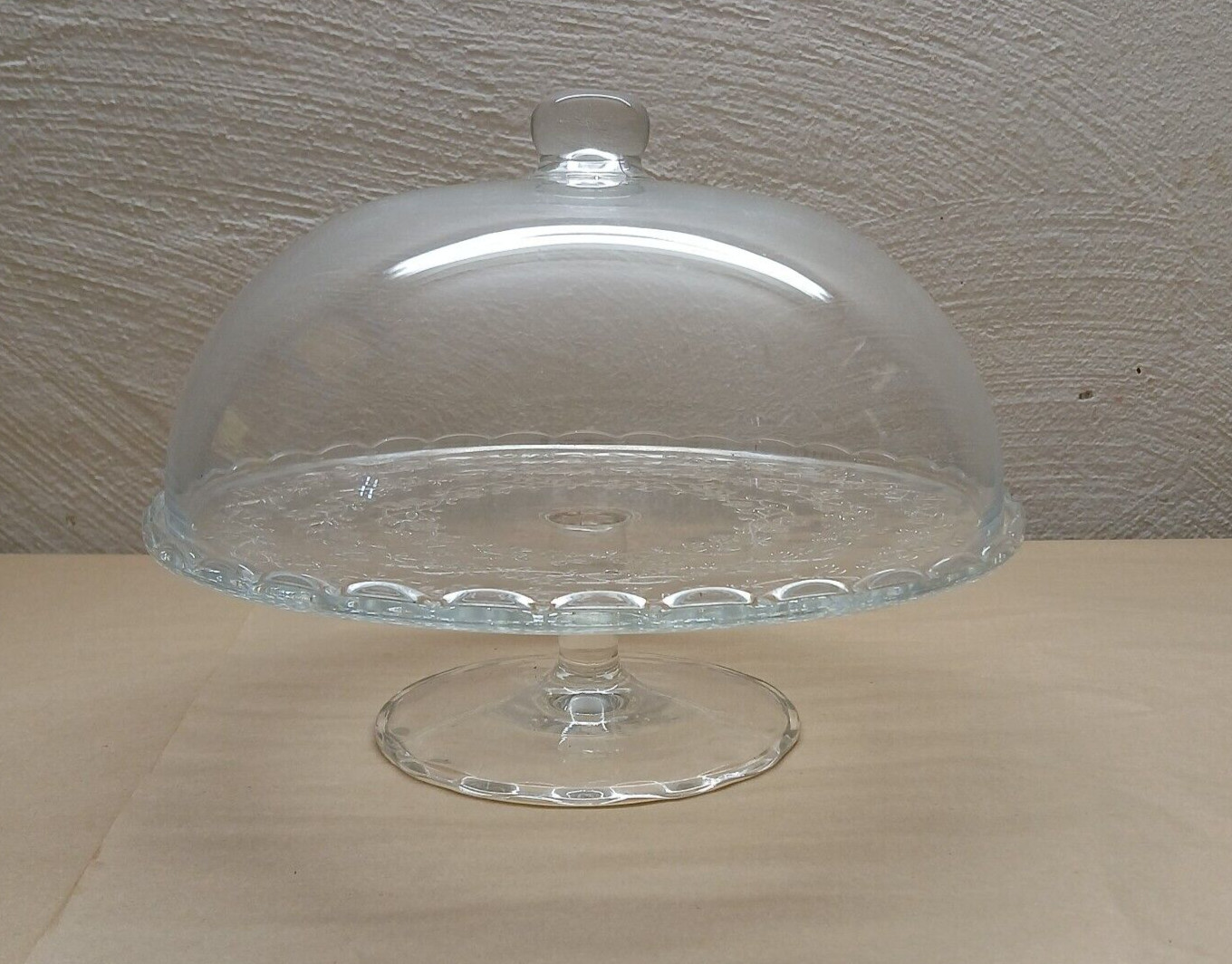 TORTENPLATTEN aus GLAS mit FUSS und GLOCKE 29cm IKEA gebraucht KUCHENPLATTE