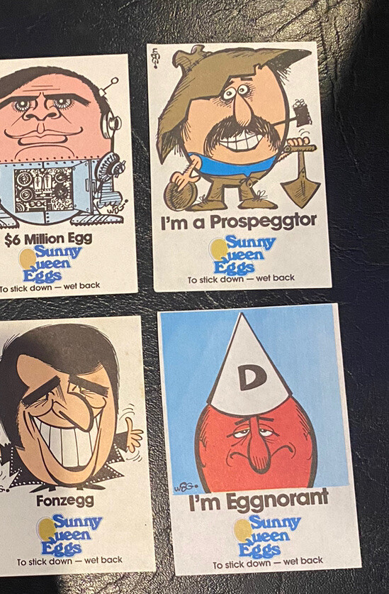 1970S SUNNY QUEEN EGGS PROMO STICKERS TRADING CARDS ART BY WEG EGGCELLENTNMINT! eBay