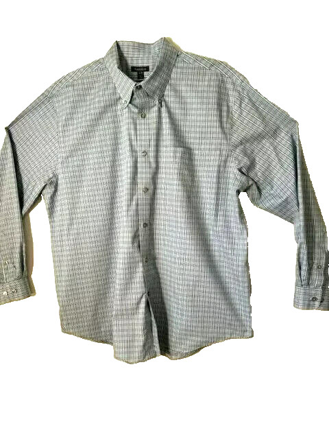 Pre-Owned  Van Heusen Men's Size "XL" Long Sleeve Plaid Shirt - Blue/Aqua
