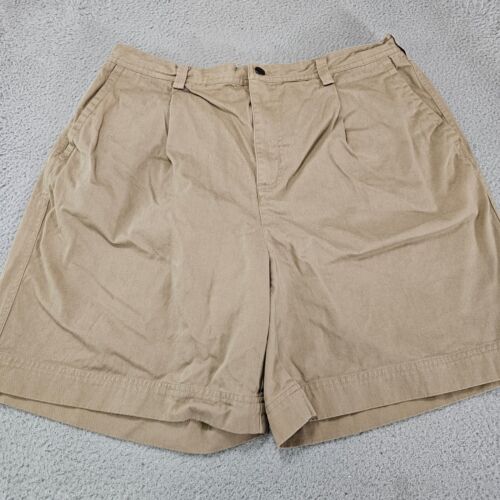 Reyn Spooner Shorts Mens Size 38 Khaki Chino Pleated Stretch Hawaiian Cotton - Picture 1 of 11