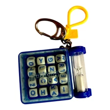 Vintage 2000 Boggle Basic Fun Miniature Board Game Toy Keychain 2.5"x1.75"