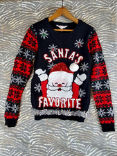 No Boundaries Santas Favorite Tacky Christmas Sweater Girls Size Medium 7-9