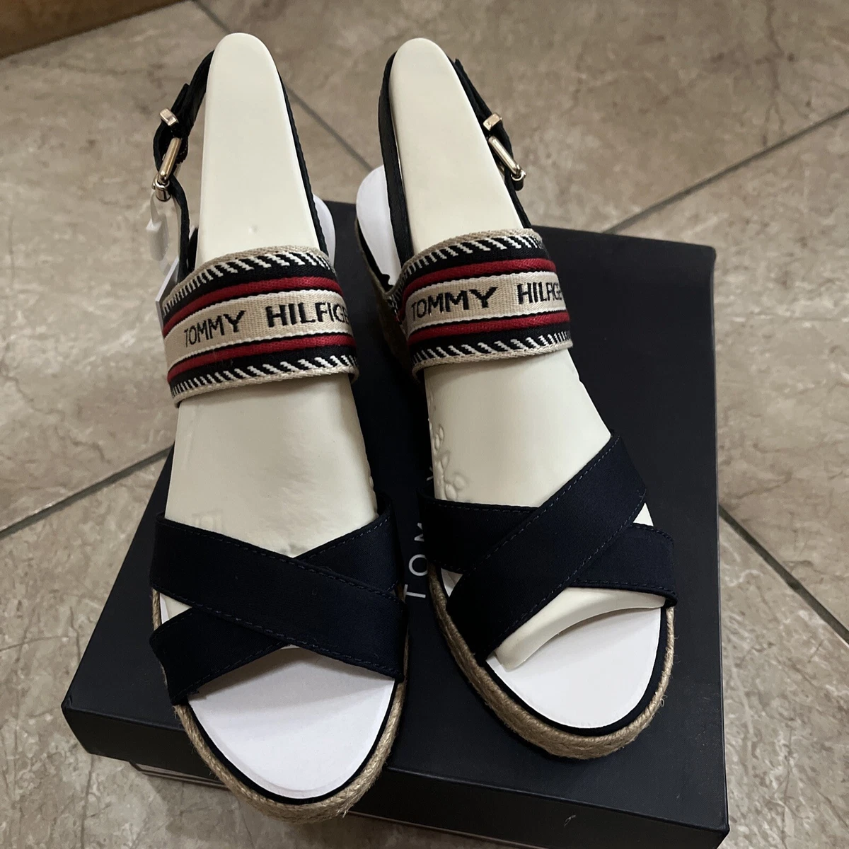 Tommy Hilfiger Artisanal Mid Wedge Sandal Size 4 37