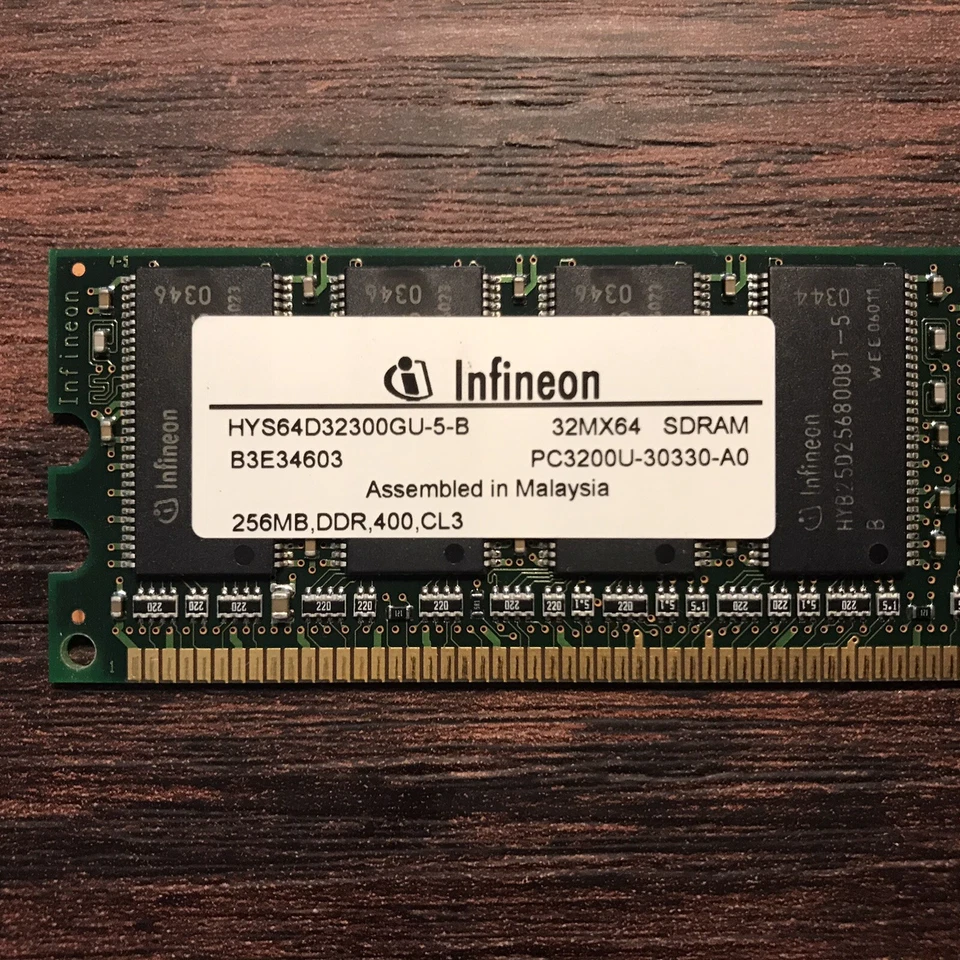 Infineon HYS64D32300GU-5-B 256MB DDR 400 CL3 DIMM RAM Memory - Image 3 of 3
