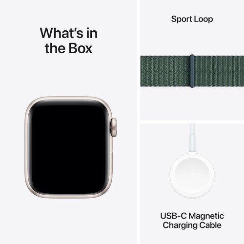 Apple Watch SE 2e G 40 mm GPS + cellule Starlight + boucle sport verte NEUVE boîte tachée - Photo 8 sur 10