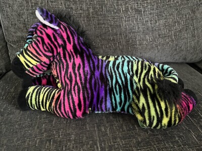 KID CONNECTION ASDA MEHRFARBIGES ZEBRA REGENBOGEN BLAU LILA WEICHES KUSCHELTIER 19 ZOLL