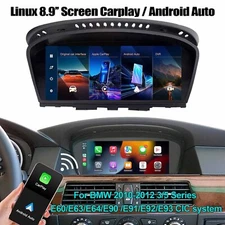 For BMW CIC 3/5er E90 E91 E92 E93 E60 E61 Wireless CarPlay 8.9'' Touch Screen